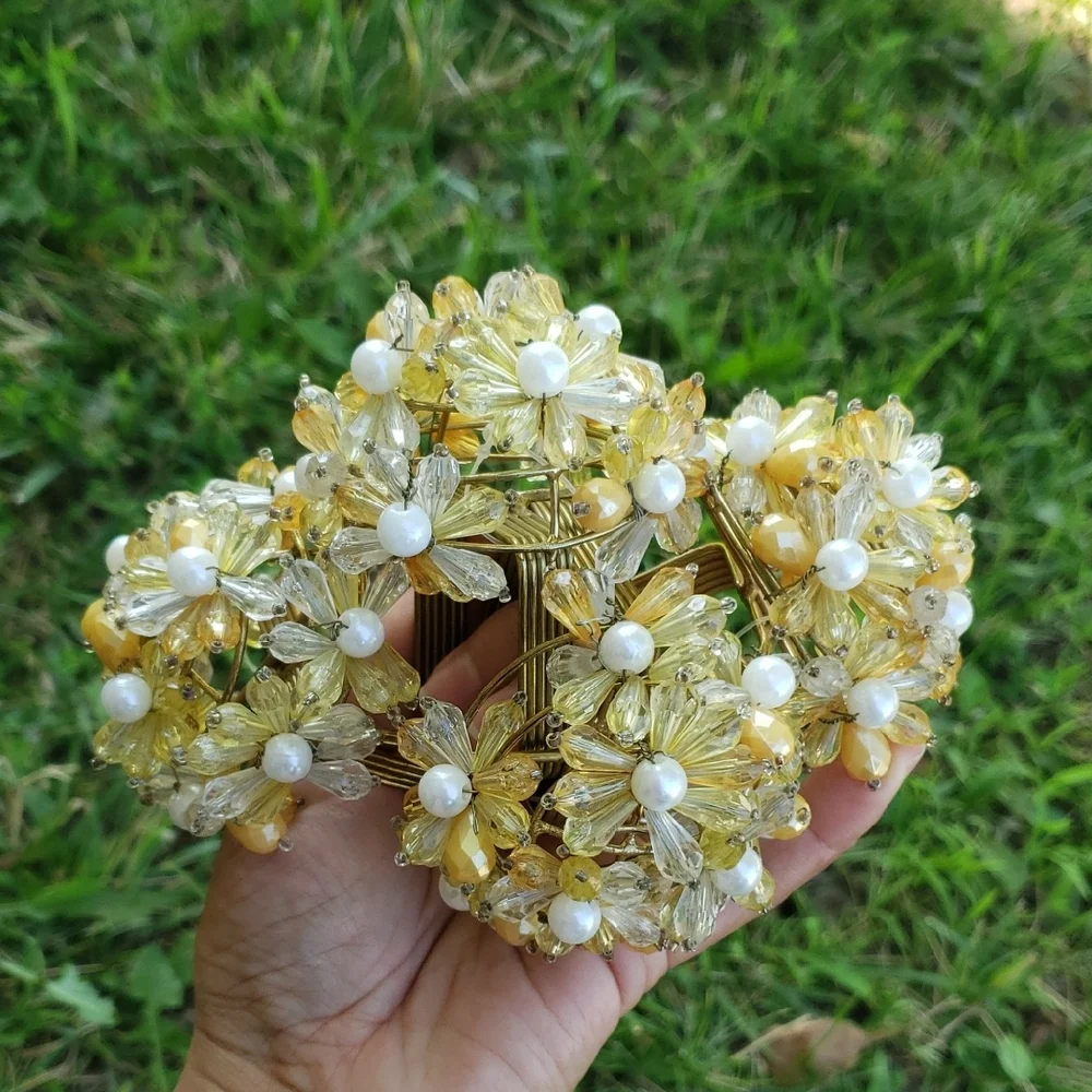 Handcrafted Floral Jewel Napkin Ring Holder Made in India Special Event